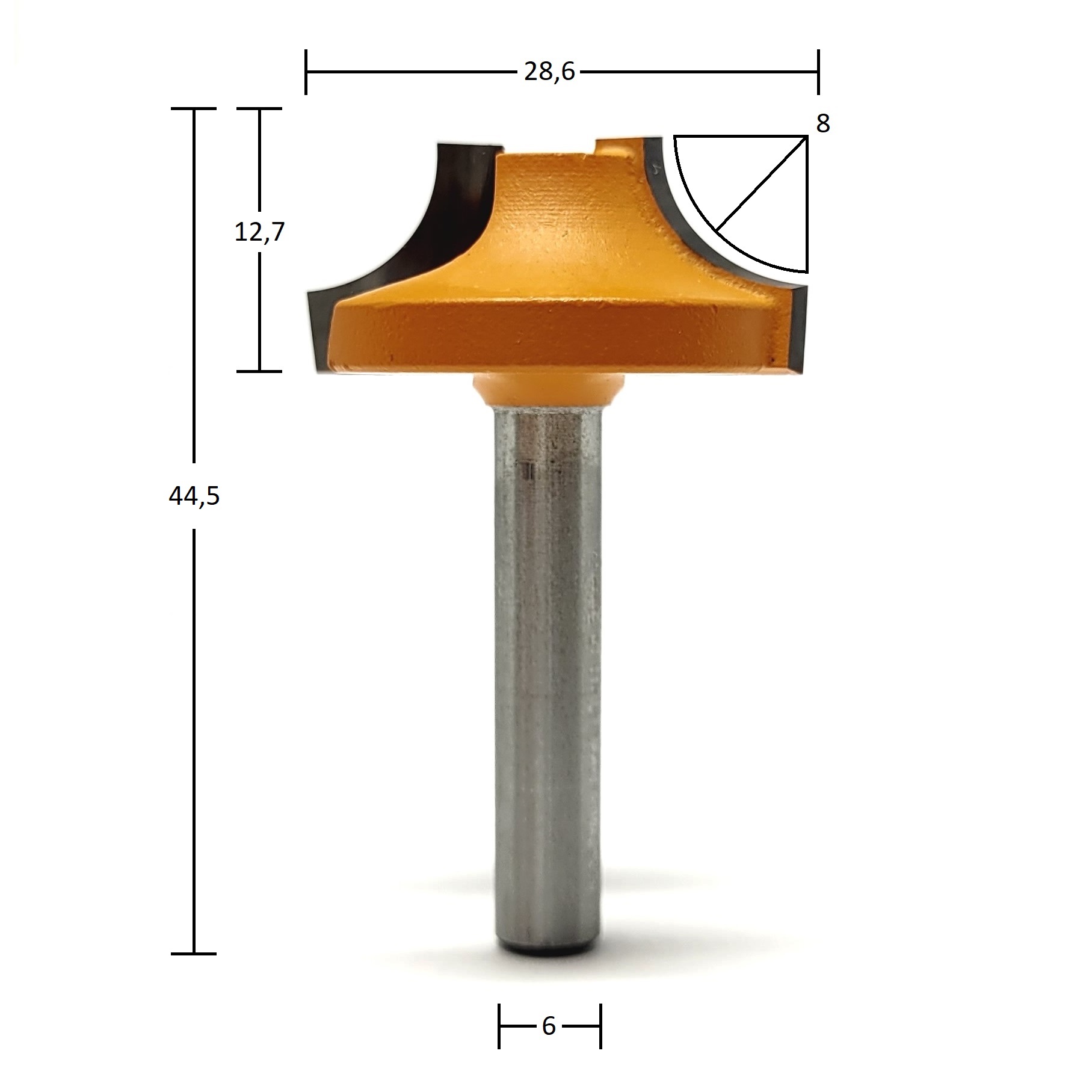 Fresa com Raio Côncavo HW Ø28,6x8mm - marca CMT - Cód. 727.080.11